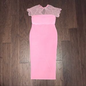 ASOS pink fitted maternity dress